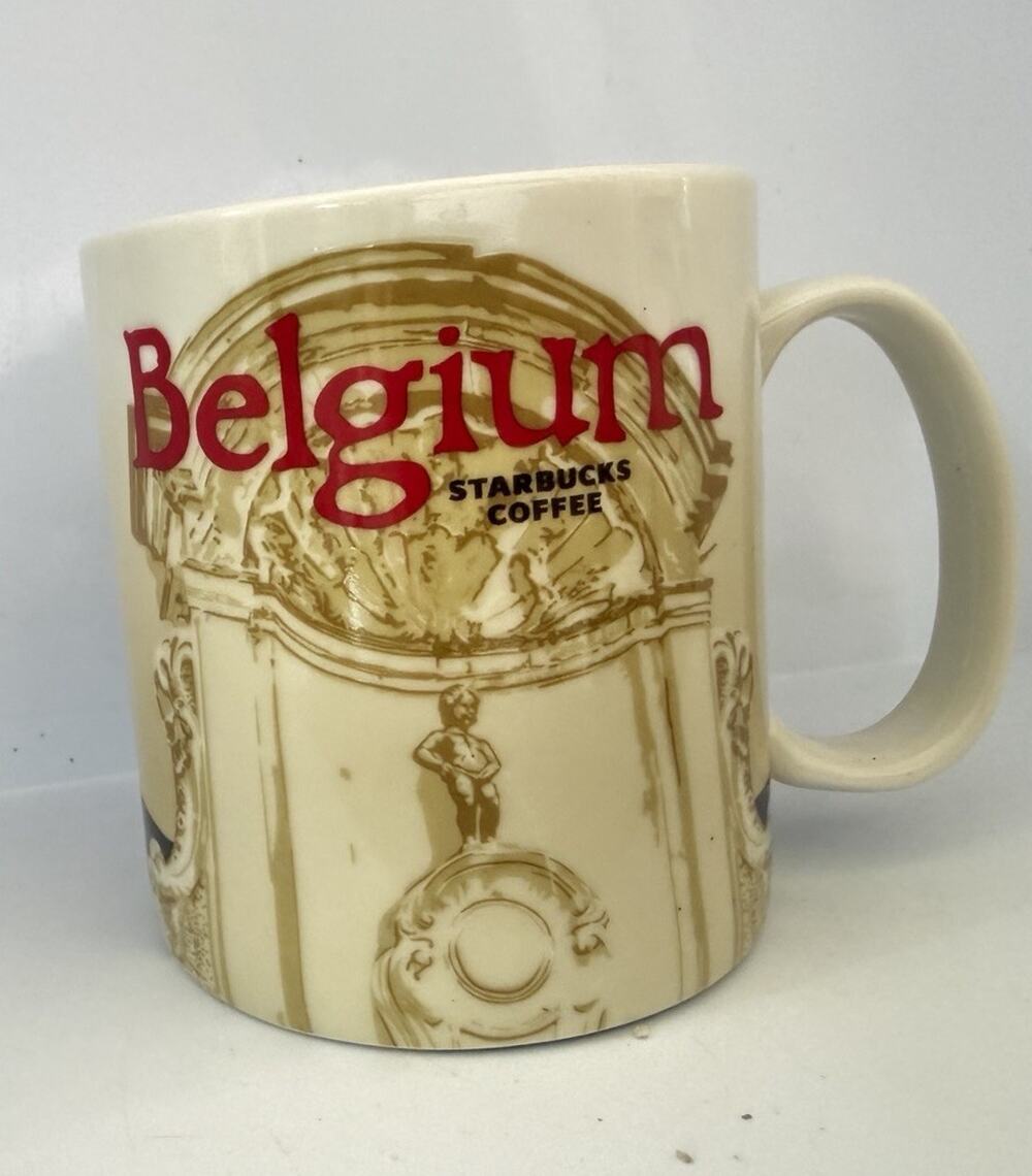 Starbucks 2012 Global Icon Mug Belgium With SKU Sticker 16 Ounces